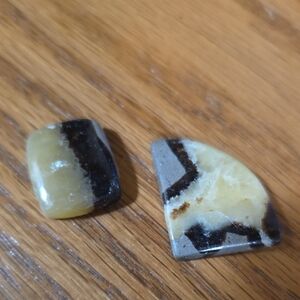 Yellow and Black Stone Cabochons